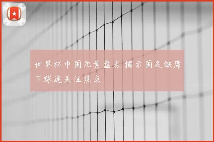 世界杯中国元素盘点 揭示国足缺席下球迷关注焦点